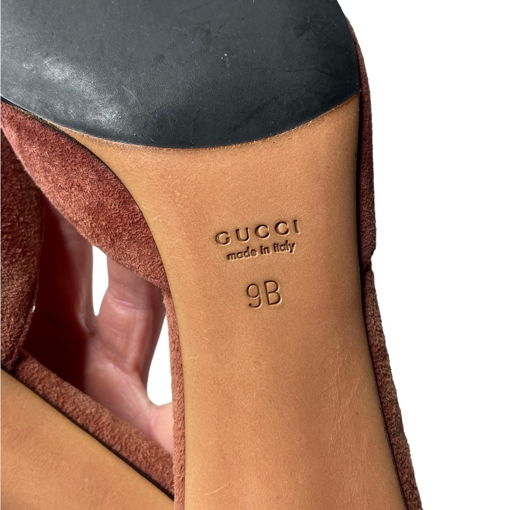 Gucci | Vintage Y2K Pink Suede Horsebit Kitten Heel Mules 9 - Picture 2 of 9